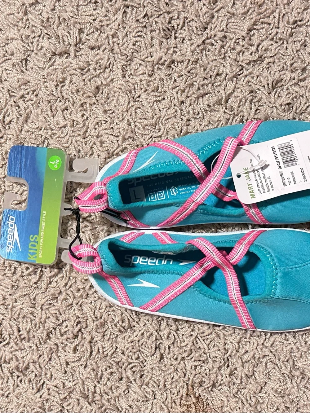 SPEEDO Toddler size 9-10 Large Water Pool Mesh Elastic Slip-On Shoes NEW